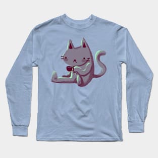 Coffee Cat Long Sleeve T-Shirt